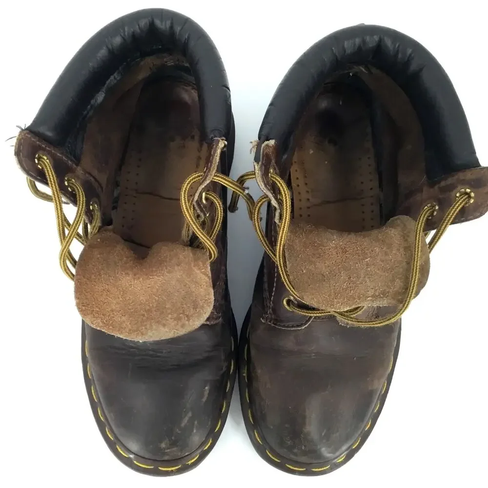 Vintage 90s Dr Martens Made England Brown Leather Boots Est US 7